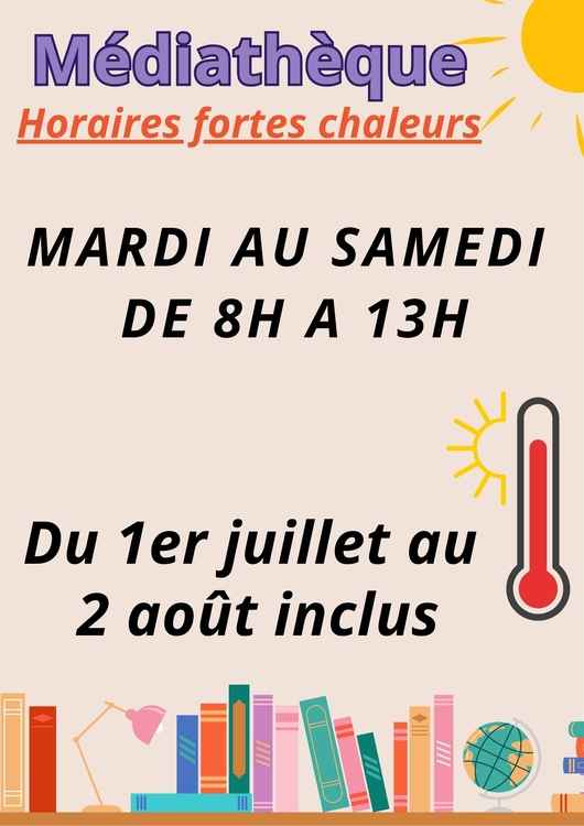 Affiche horaires médiathèque JPG